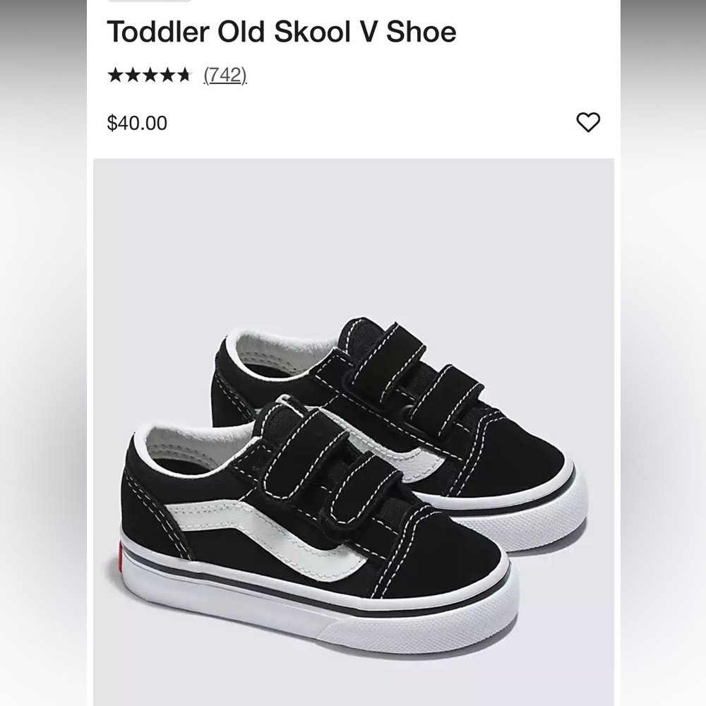 Infant/toddler old skool vans size 4
